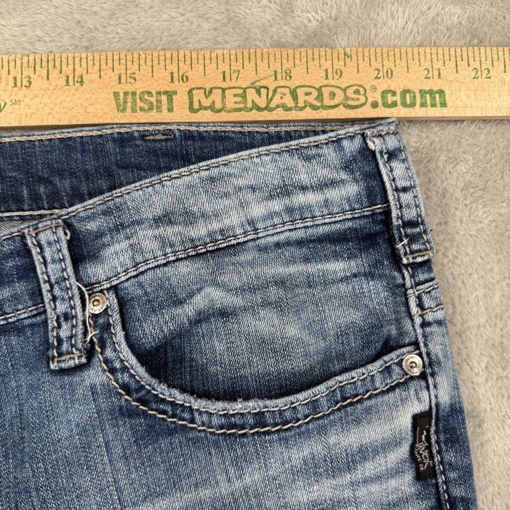 Silver Jeans Co Mens 40x30 Gordie Blue Loose Relaxed Straight Stretch Whiskered - Picture 11 of 16